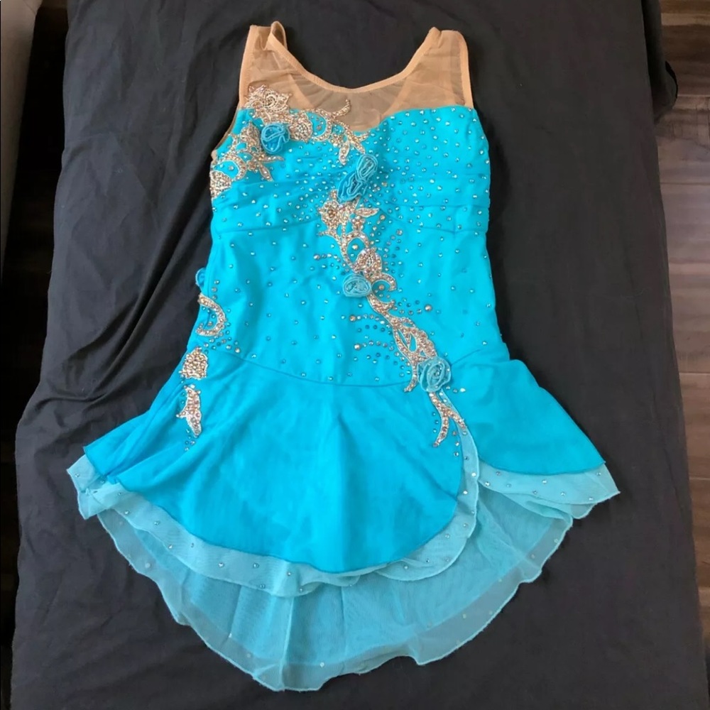Custom figure skating dress w/ Swarovski crystals
